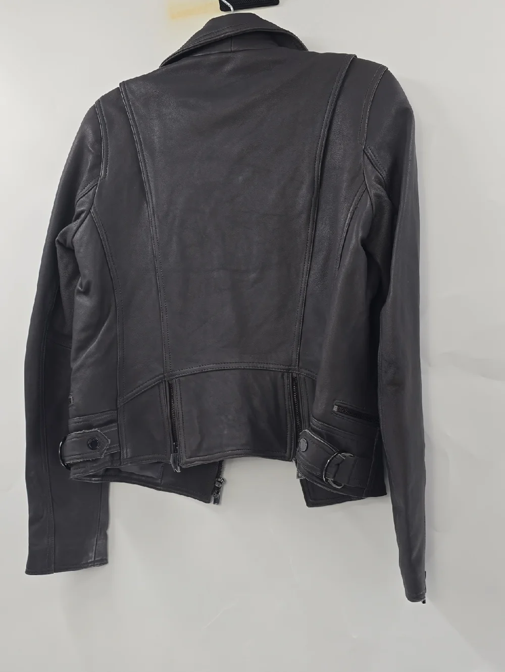 Michael Kors‎ Grey Leather Moto Jacket